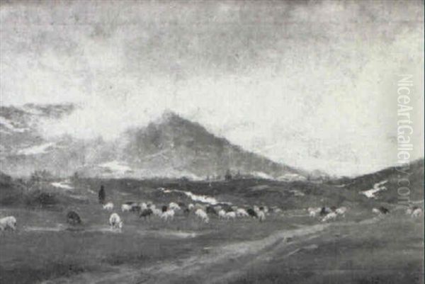 Paisaje De Montana Con Rebano - view 1