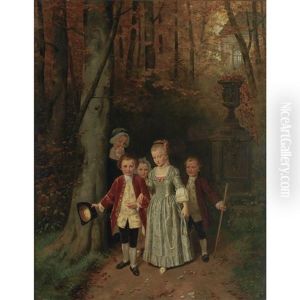 Children In The Forest by Hubert Salentin