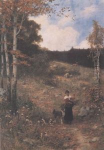 Madchen Im Wald by Hubert Salentin