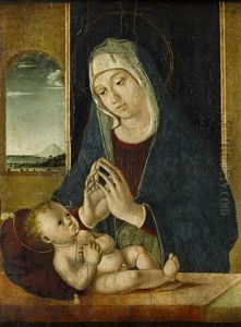 The Madonna And Child by Antonio de Saliba