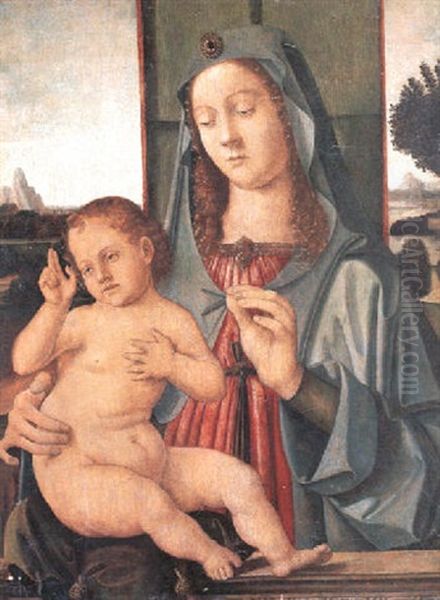 Madonna Mit Kind Vor Landschaftlichem Hintergrund - view 1