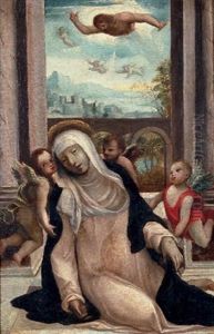 The Ecstasy Of Saint Catherine by Arcangelo di Leonardo Salimbeni