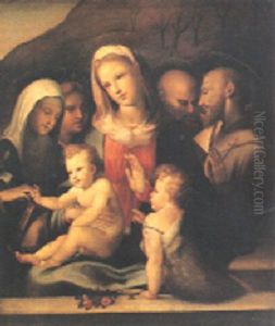Matrimonio Mistico Di Santa Caterina D'alessandria Con San Giovannino, San Francesco D'assisi E San Giuseppe by Arcangelo di Leonardo Salimbeni