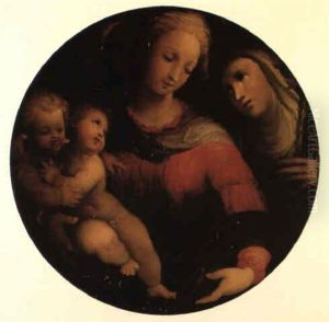 The Madonna And Child With The Infant St. John The Baptist And St. Catherine by Ventura Salimbeni