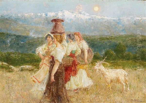 Returning Home From The Fields - view 1