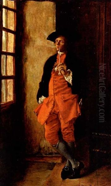 Man With Pipe At Window - view 1