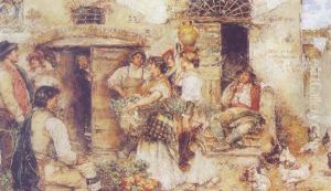 A Market Scene by Juan Pablo Salinas