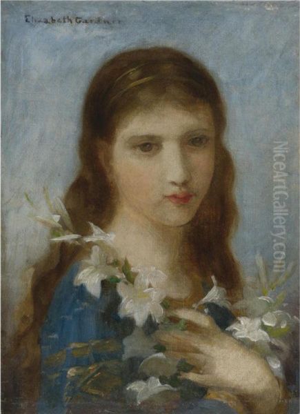 Young Girl With Lilies - view 1