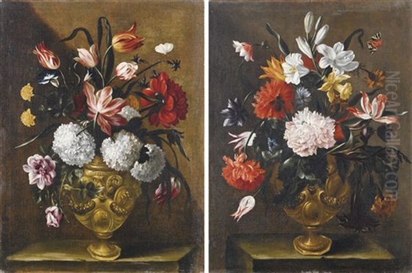 Vaso Di Fiori Con Rose, Tulipani, Ortensie E Una Farfalla (+ Vaso Di Fiori Con Garofani, Peonie, Gigli, Tulipani, Narciso Ed Una Farfalla - view 1