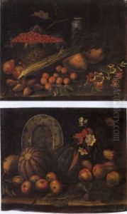 Natura Morta Con Frutta, Ortaggi, Fiori E Vasellame