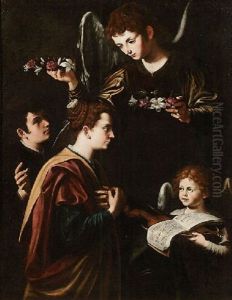 Incoronazione Dei Santi Cecilia E Valeriano by Tommaso Salini