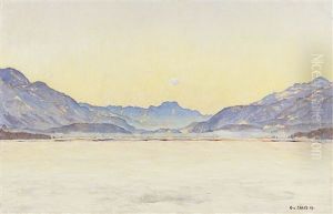 Oberengadiner Winterlandschaft by Carl Albert Von Salis-Soglio