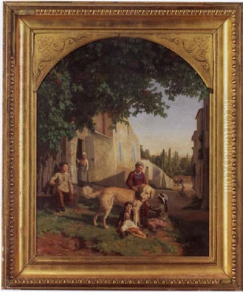 Souvenir De Champigny Pres De Paris - Kinder Schmucken Einen Hund Auf Der Strasse - view 1