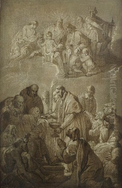 Saint Macarius Of Ghent Giving Communion To The Victims Of The Plague - view 1