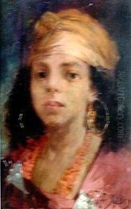 Portrait De Jeune Fille by Pierre-Alexandre Salles