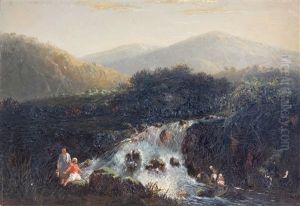 De Waterval Baon Tusschen Passaroean En Lawang / A Waterfall On Eastern Java by Abram Salm
