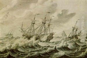 Shipping In Choppy Seas by Adriaen Van Salm