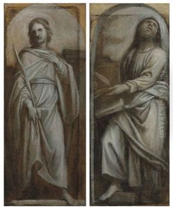 Saint John The Evangelist; And Saint Bartholomew by Enea Salmeggia