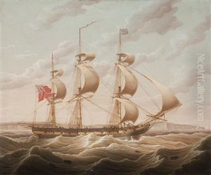 An Armed Merchantman Running Up The Channel by Robert Salmon