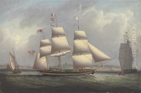 The Ship Algonquin Of The Cape Packet Line Departing Liverpool In Two Positions - view 1