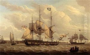 Shipping On The Mersey Off Birkenhead by Robert Salmon