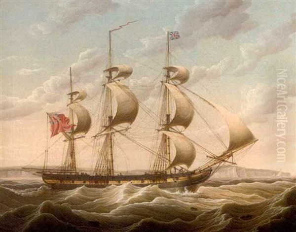An Armed Merchantman Running Up The Channel, With Dover Off Her Port Bow - view 1
