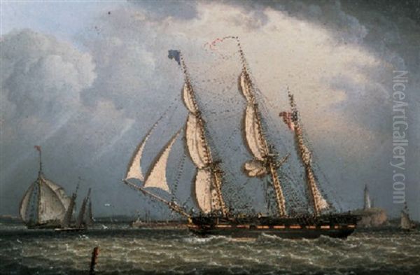 The Bark "marblehead" Coming Into Port - view 1