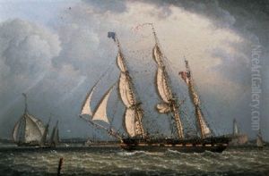 The Bark "marblehead" Coming Into Port by Robert Salmon
