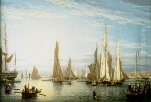 A Regatta Off New Brighton In The River Mersey by Robert Salmon
