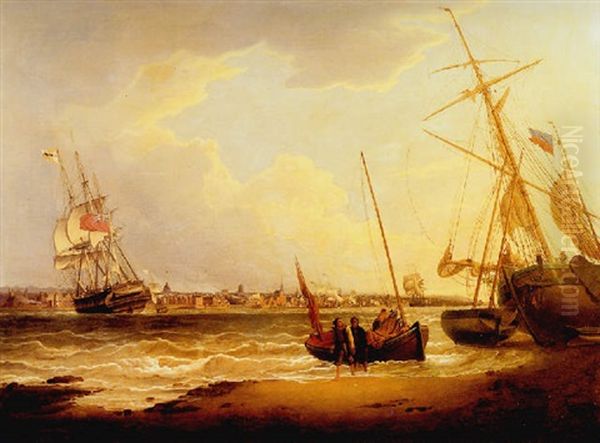 The Ship "liverpool" In The Mersey, Seen From The Walasey Foreshore - view 1