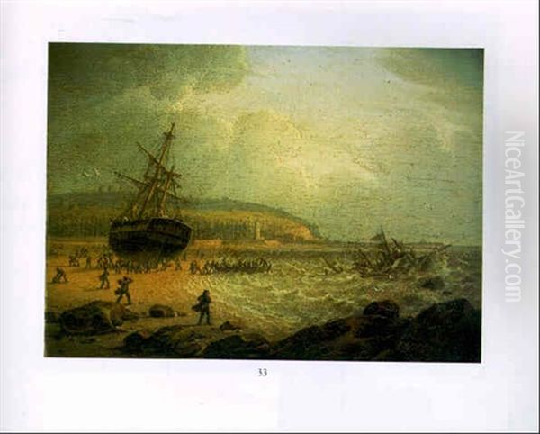 Paysage Cotier Avec Bateau Echoue - view 1