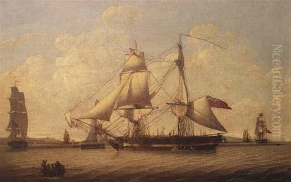 An 18-gun Snow Departing From The River Mersey - view 1