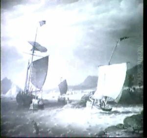 Ships Off The Scottish Coast by Robert Salmon