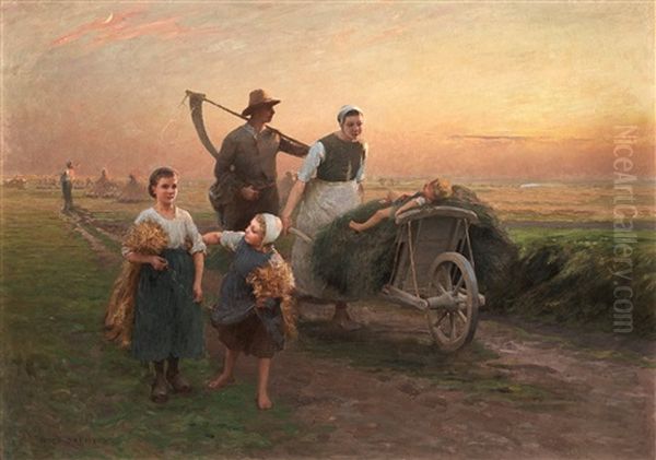 Returning Home From The Fields - view 1