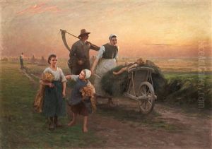 Returning Home From The Fields by Hugo Salmson