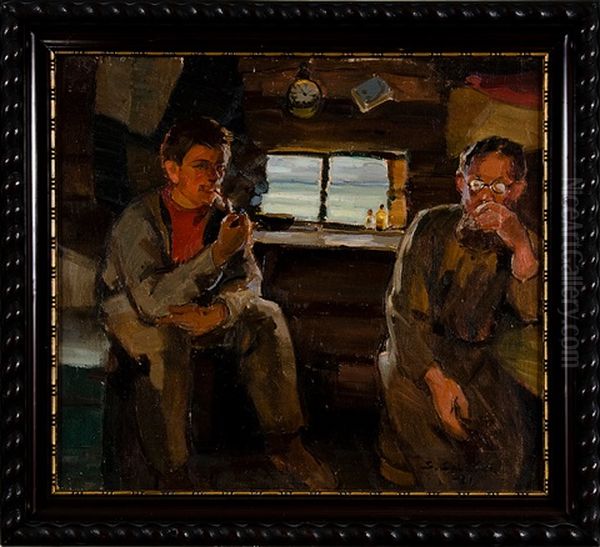 Men In Hut - view 1