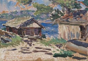 Sheds On The Shore by Santeri Salokivi