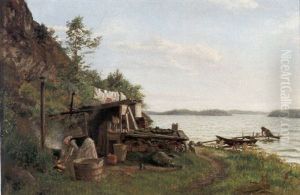 Kvinnor I Skargardslandskap by Geskel Saloman