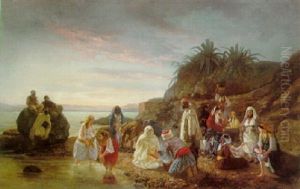A Rest By The Shore by Geskel Saloman