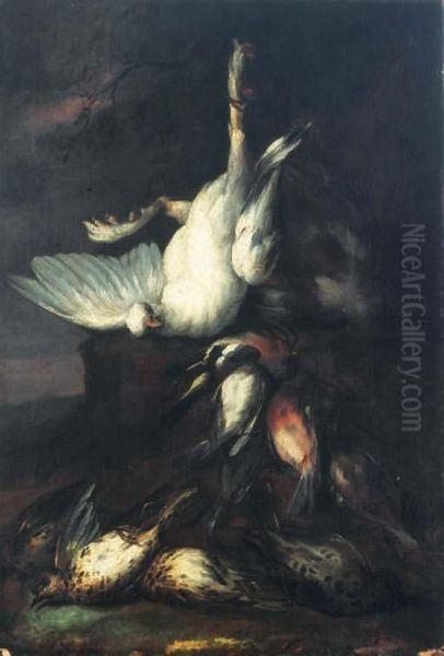 Still Life With A Dove, Partridges And Other Game In A Landscape - view 1