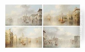 Set Of Four Venetian Capriccios by James Salt