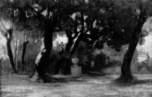 Parkwinkel In Rom by Henri Gustave Saltzmann