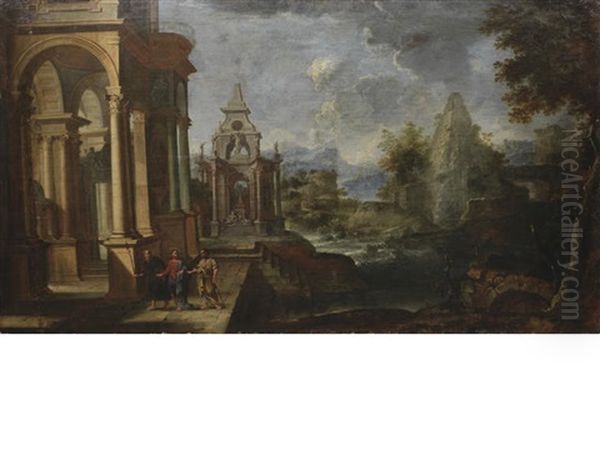 Two Architectural Capricci With Scenes From The Life Of Christ (2 Works) - view 1