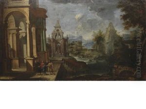 Two Architectural Capricci With Scenes From The Life Of Christ (2 Works)
