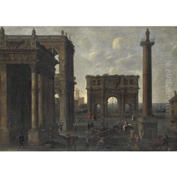 Capriccio Architettonico Con Arco Trionfale - view 1