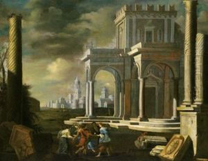 Prospettiva Architettonica Con Una Carola Di Danzanti