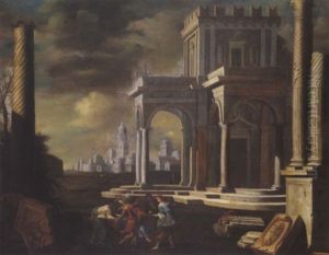 Phantastische Architektur Mit Figuren Bei Einem Reigentanz (prospettiva Architettonica Con Una Carola Di Danzanti)