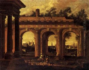 Paesaggio Con Architetture Classiche E Figure
