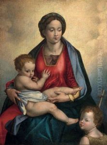 Madonna Con Bambino E San Giovannino by Giovanni Battiata Salvi, Il Sassoferrato