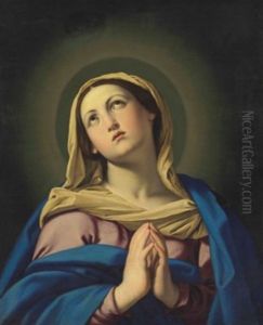 The Madonna In Prayer by Giovanni Battiata Salvi, Il Sassoferrato